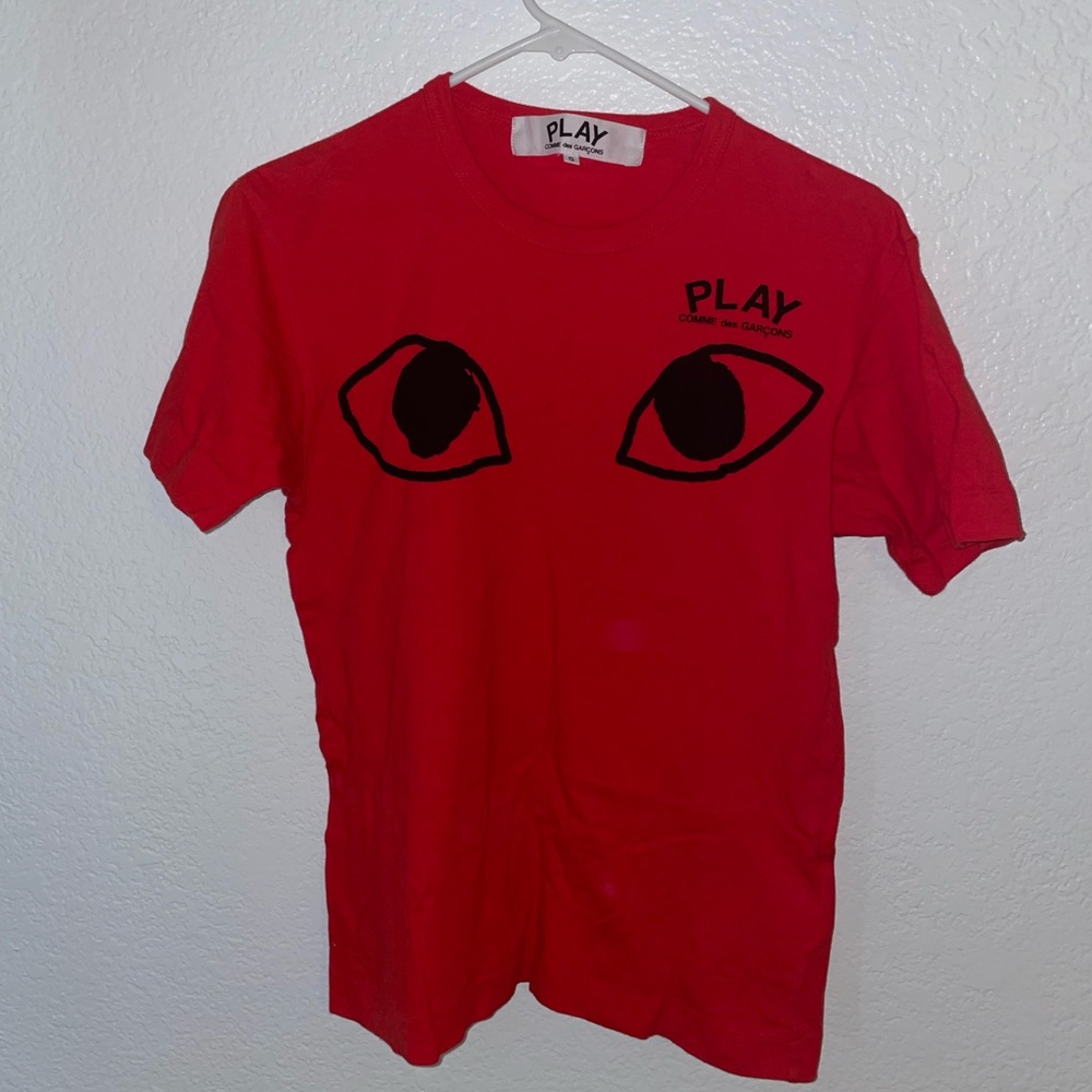 red comme des garcons shirt lightly worn